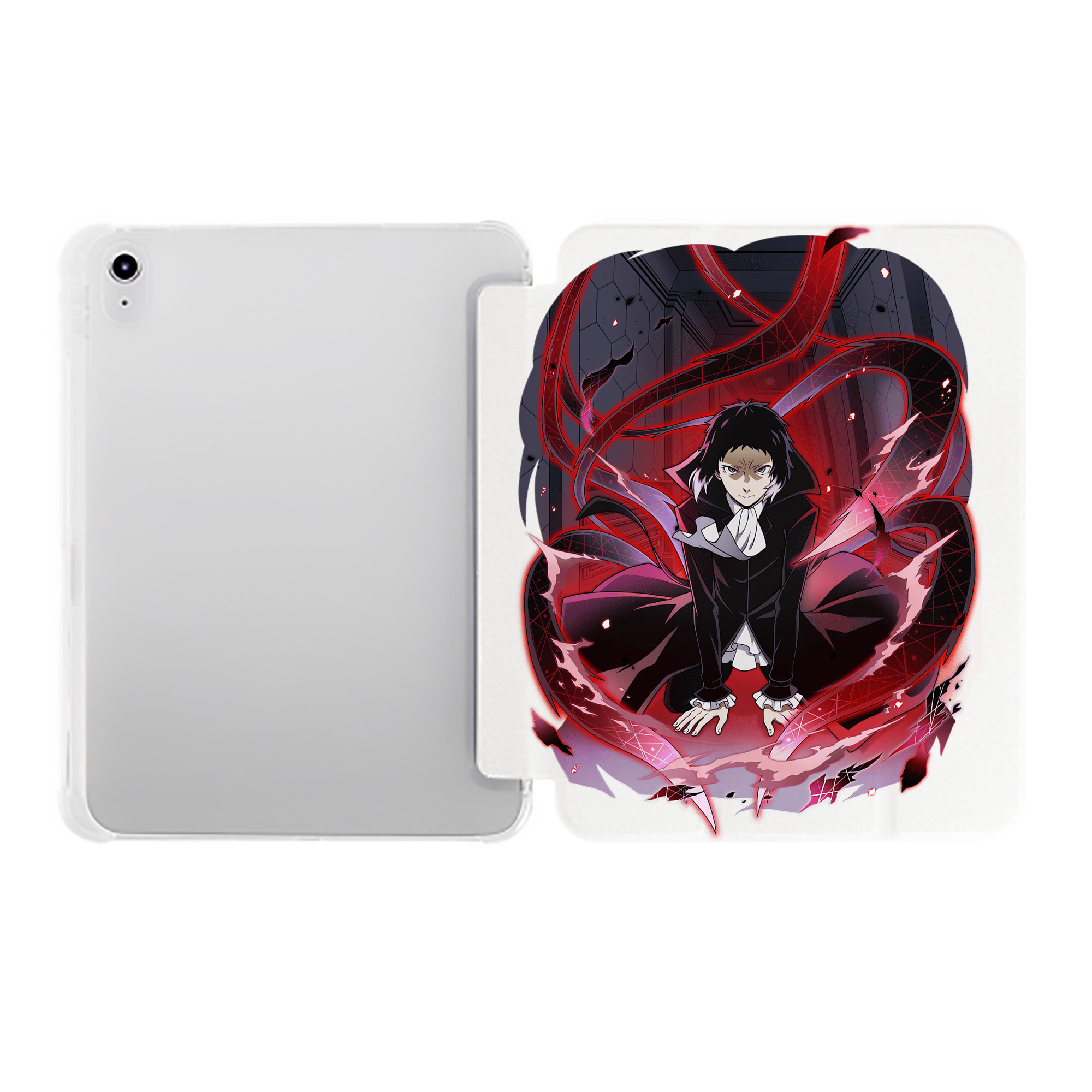 （画像用） 文豪ストレイドッグス Bungo Stray Dogs IPad ケース ペン収納付き 三つ折りスタンド PUレザー×シリコン 対応機種9.5/10.5/10.9インチ
